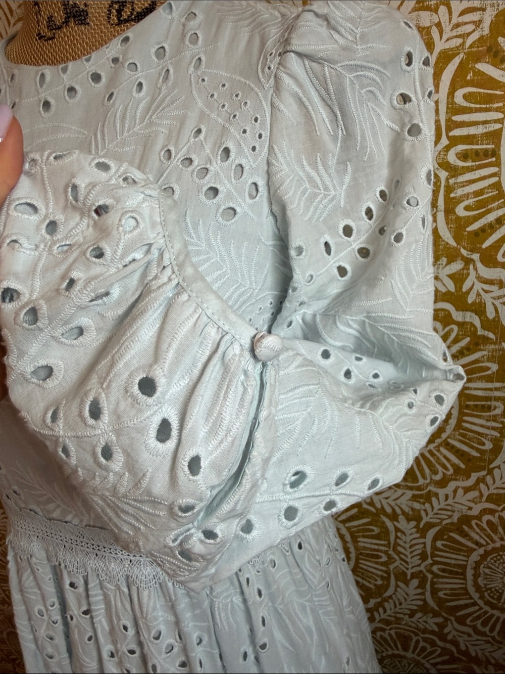 Antonio Melani x Born On Fifth The Primrose Eyelet Embroidered Maxi Dress Sz 4 - Picture 7 of 13